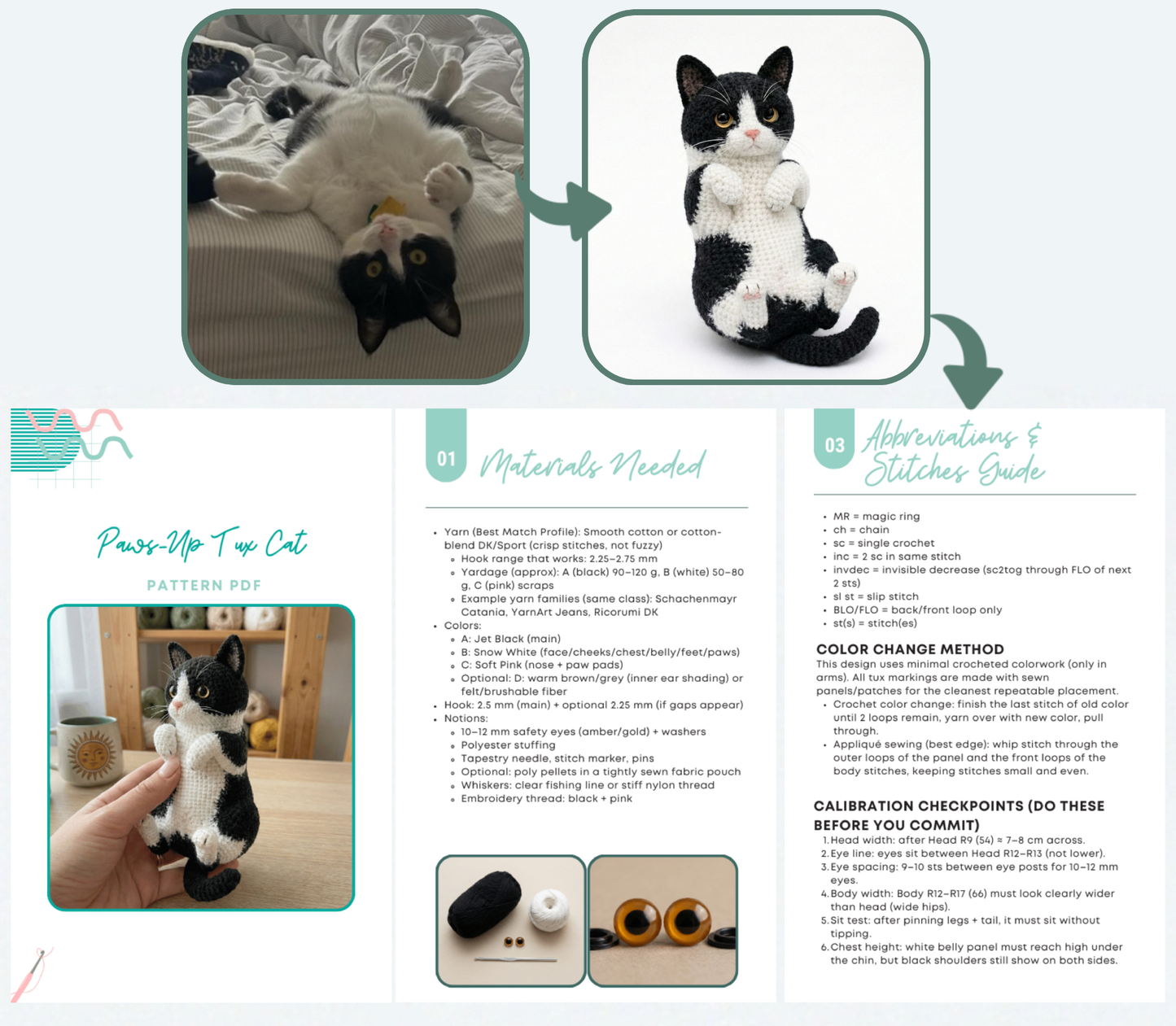 Custom Pet Crochet Pattern PDF (From Photo)
