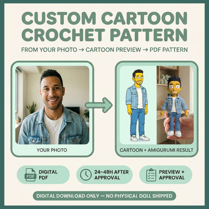 Custom Cartoon Doll Crochet Pattern From Photo