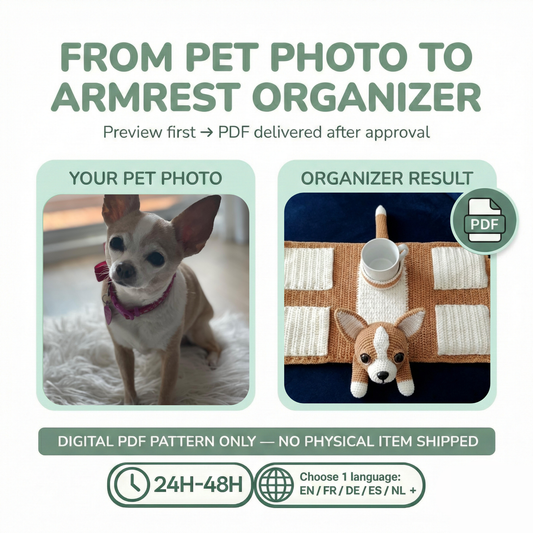 Custom Pet Armrest Organizer Crochet Pattern