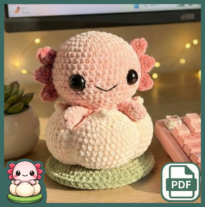 Sakura Axolotl Amigurumi Crochet Pattern