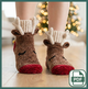 Reindeer Slipper Socks Crochet Pattern