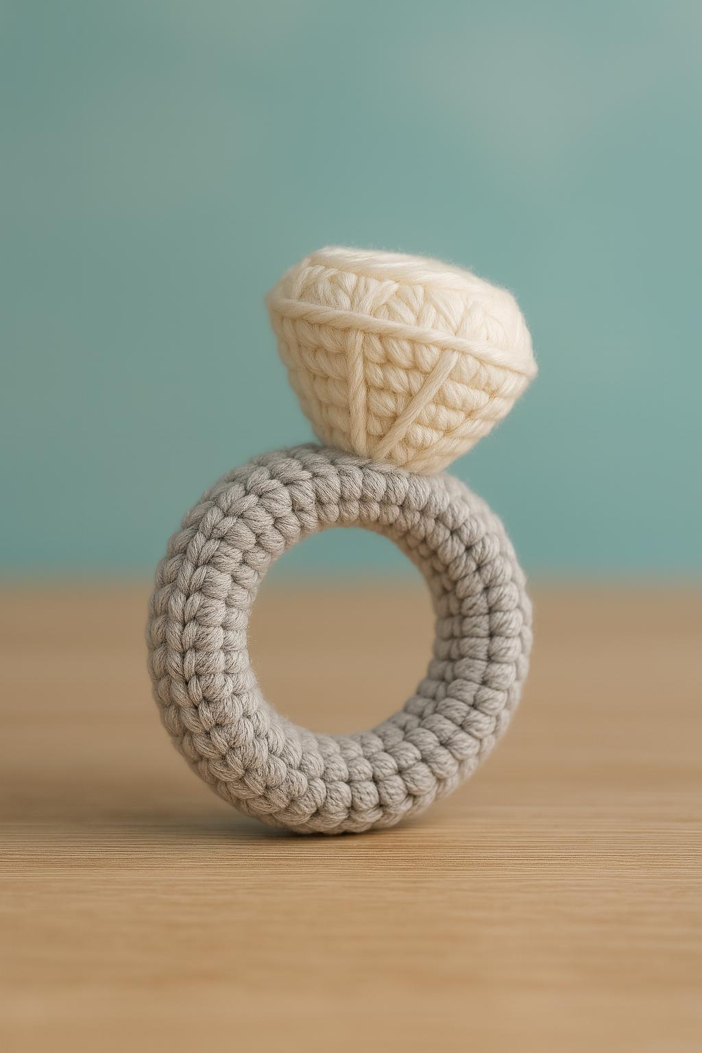 Diamond Ring Crochet Pattern PDF: Low-Sew Beginner Amigurumi (Instant Download)