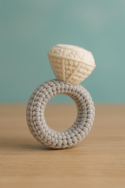 Diamond Ring Crochet Pattern PDF: Low-Sew Beginner Amigurumi (Instant Download)