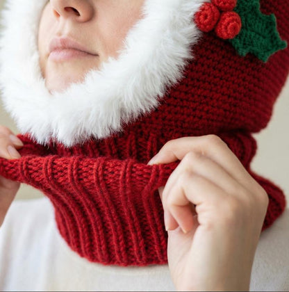 Frost & Berry Sleek Hood | Christmas Balaclava Crochet Pattern