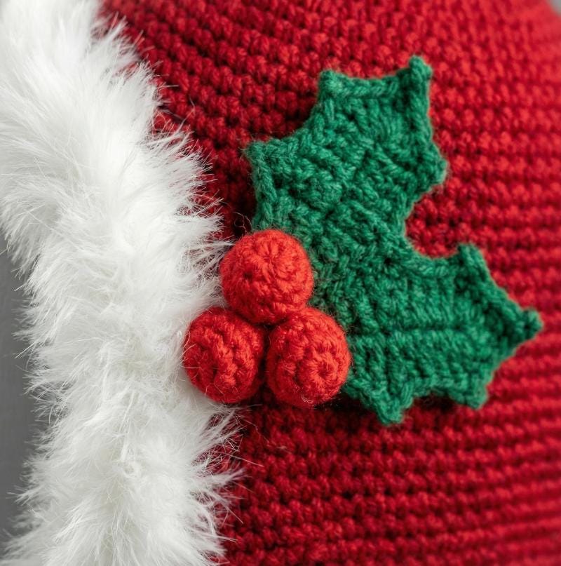 Frost & Berry Sleek Hood | Christmas Balaclava Crochet Pattern