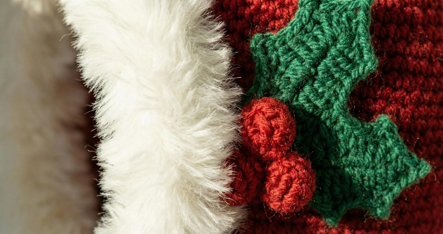 Frost & Berry Sleek Hood | Christmas Balaclava Crochet Pattern