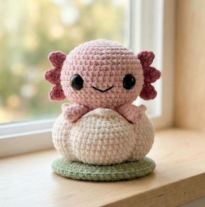 Axolotl Crochet Pattern PDF – Sakura Lotus Bud Amigurumi