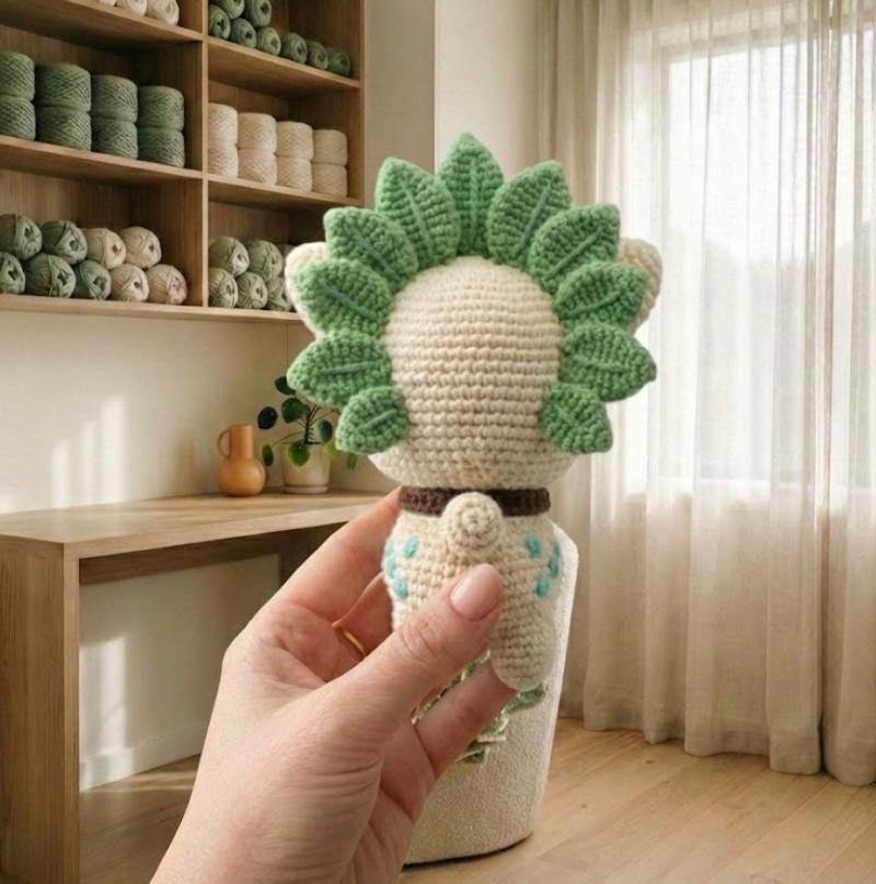 Crochet Kitten Pattern, Woodland Amigurumi Cat with Leaf Mane (Digital Download)
