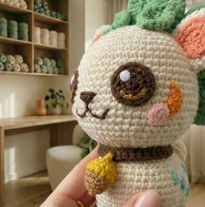 Crochet Kitten Pattern, Woodland Amigurumi Cat with Leaf Mane (Digital Download)