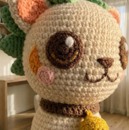 Crochet Kitten Pattern, Woodland Amigurumi Cat with Leaf Mane (Digital Download)