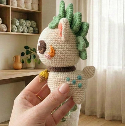 Crochet Kitten Pattern, Woodland Amigurumi Cat with Leaf Mane (Digital Download)