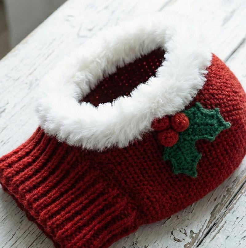 Frost & Berry Sleek Hood | Christmas Balaclava Crochet Pattern