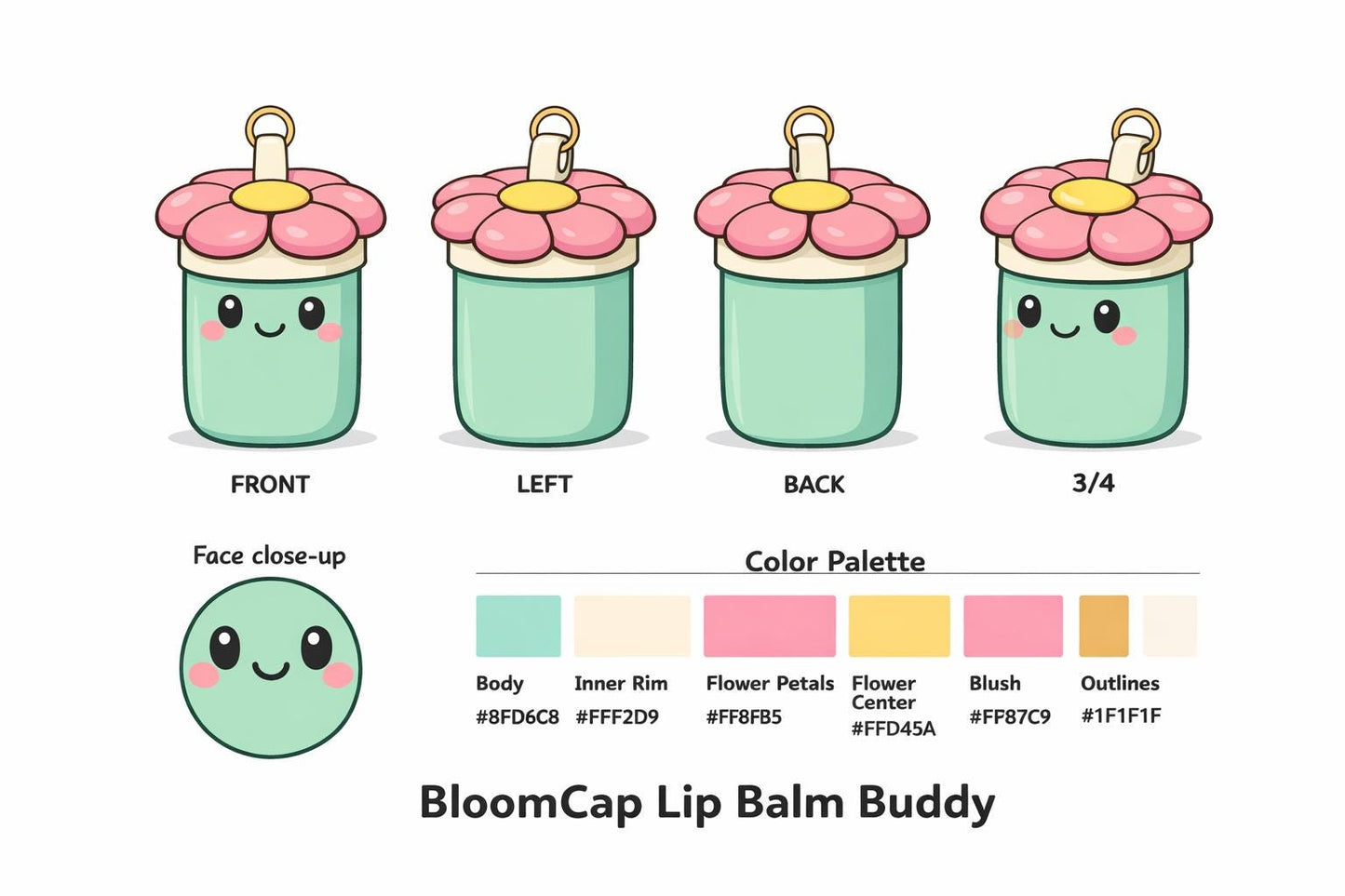 Crochet Keychain Pattern – Mint Bloom Canister Charm Amigurumi PDF (Digital Download)