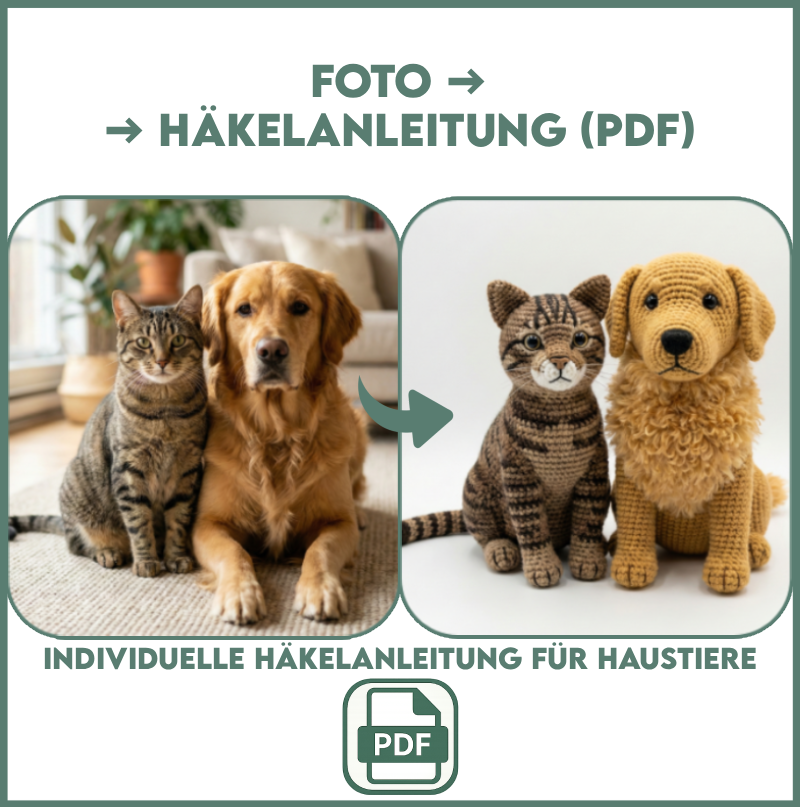 Individuelle Häkelanleitung PDF nach Foto – Haustier auf Bestellung