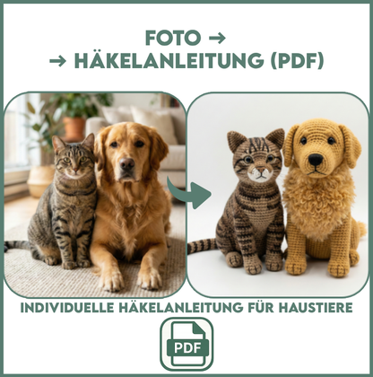 Individuelle Häkelanleitung PDF nach Foto – Haustier auf Bestellung