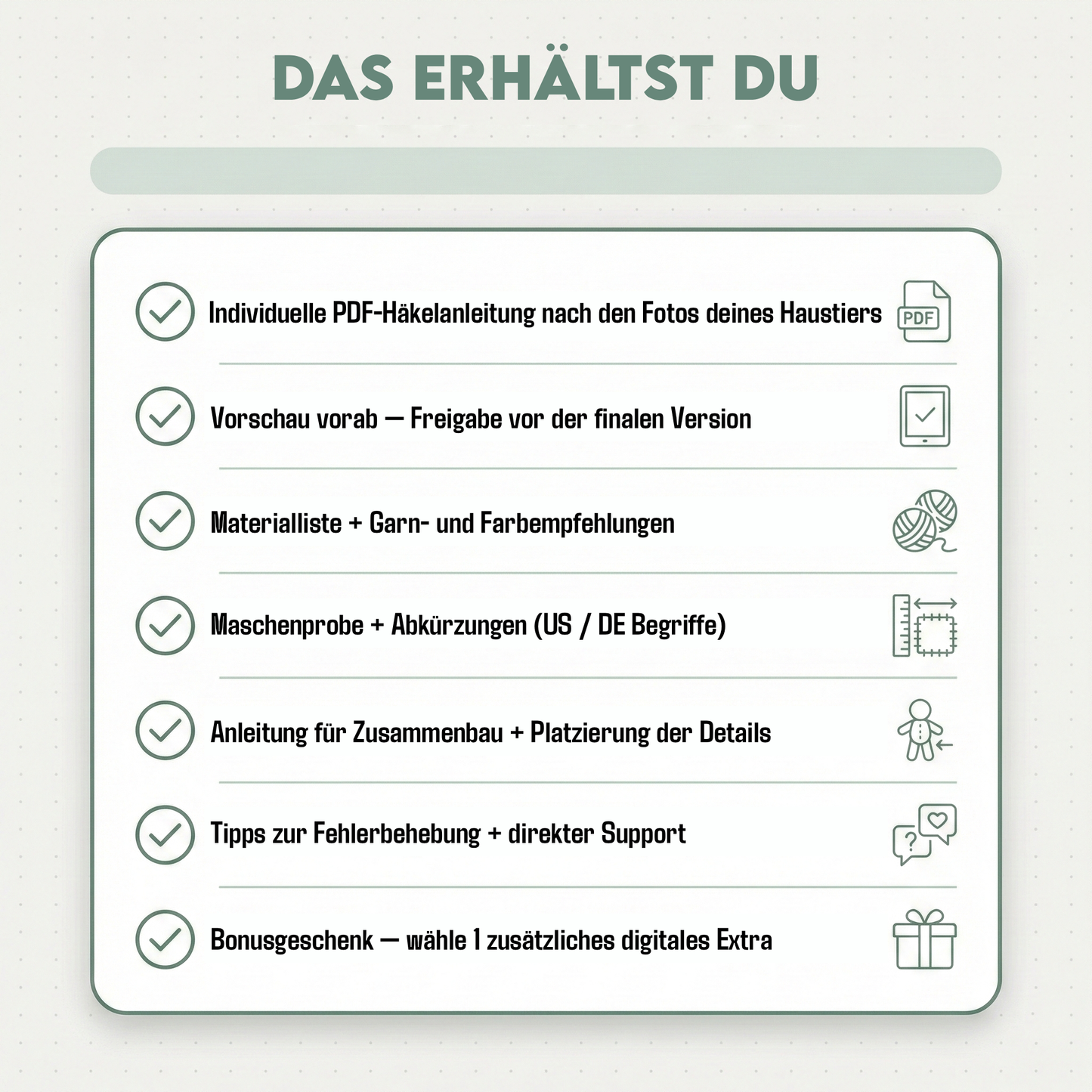 Individuelle Häkelanleitung PDF nach Foto – Haustier auf Bestellung