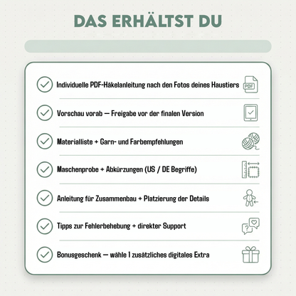 Individuelle Häkelanleitung PDF nach Foto – Haustier auf Bestellung