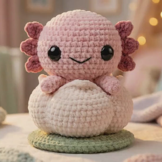 Axolotl Crochet Pattern PDF – Sakura Lotus Bud Amigurumi