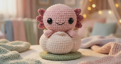 Axolotl Crochet Pattern PDF – Sakura Lotus Bud Amigurumi