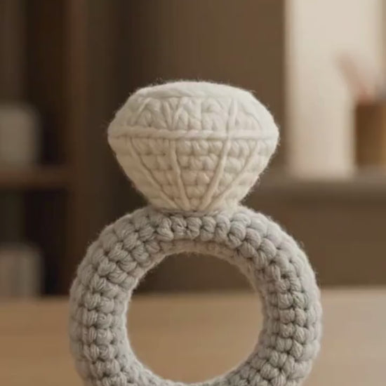 Diamond Ring Crochet Pattern PDF: Low-Sew Beginner Amigurumi (Instant Download)