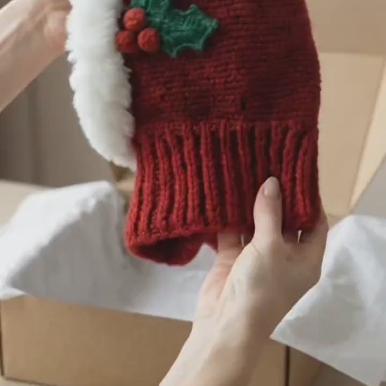 Frost & Berry Sleek Hood | Christmas Balaclava Crochet Pattern