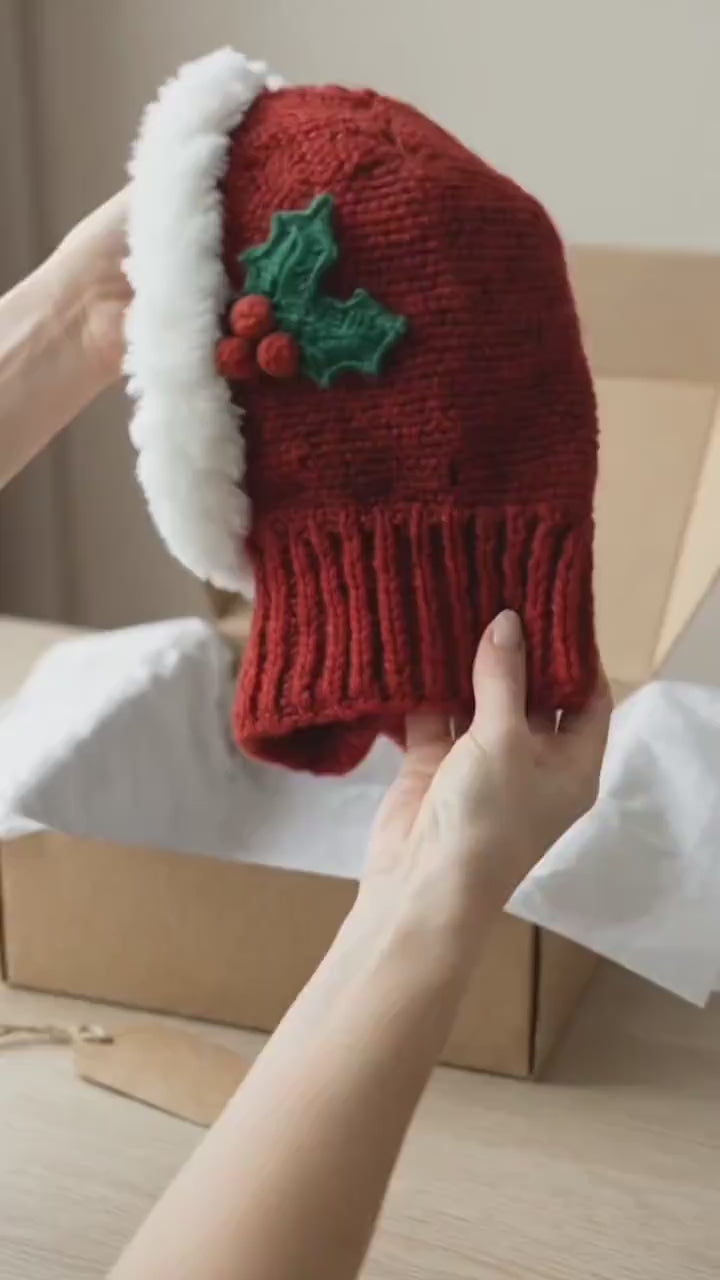 Frost & Berry Sleek Hood | Christmas Balaclava Crochet Pattern